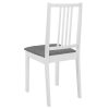 Cadeiras de jantar com almofadões 4 pcs madeira maciça branco - Image 5