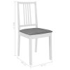 Cadeiras de jantar com almofadões 4 pcs madeira maciça branco - Image 7