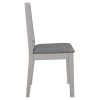 Cadeiras de jantar com almofadões 4 pcs madeira maciça cinzento - Image 4
