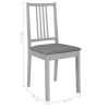 Cadeiras de jantar com almofadões 4 pcs madeira maciça cinzento - Image 7