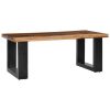 Mesa de centro 100x50x40 cm madeira de teca maciça e pedra lava - Image 11