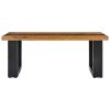 Mesa de centro 100x50x40 cm madeira de teca maciça e pedra lava - Image 3