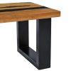 Mesa de centro 100x50x40 cm madeira de teca maciça e pedra lava - Image 5