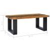 Mesa de centro 100x50x40 cm madeira de teca maciça e pedra lava - Image 9