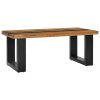 Mesa de centro 100x50x40 cm madeira de teca maciça e pedra lava - Image 10