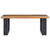 Mesa de centro 100x50x40 cm madeira de teca maciça e poliresina - Image 3