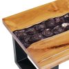 Mesa de centro 100x50x40 cm madeira de teca maciça e poliresina - Image 7