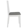 Cadeiras de jantar com almofadões 6 pcs madeira maciça branco - Image 4