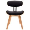 Cadeiras jantar 2 pcs madeira curvada e couro artificial preto - Image 3