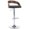 Bancos de bar 2 pcs tecido cinzento-escuro e madeira curvada - Image 2
