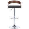 Bancos de bar 2 pcs tecido cinzento-escuro e madeira curvada - Image 3