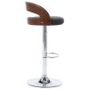 Bancos de bar 2 pcs tecido cinzento-escuro e madeira curvada - Image 4