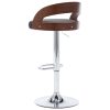 Bancos de bar 2 pcs tecido cinzento-escuro e madeira curvada - Image 6