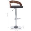 Bancos de bar 2 pcs tecido cinzento-escuro e madeira curvada - Image 9