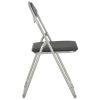 Cadeiras de jantar dobráveis 2 pcs couro artificial preto - Image 4