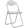 Cadeiras de jantar dobráveis 6 pcs couro artificial branco - Image 2