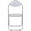 Cadeiras de jantar dobráveis 6 pcs couro artificial branco - Image 3