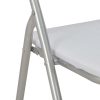 Cadeiras de jantar dobráveis 6 pcs couro artificial branco - Image 6