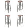 Bancos de bar 4 pcs MDF prateado e castanho