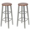 Bancos de bar 4 pcs MDF prateado e castanho - Image 2
