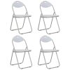 Cadeiras de jantar dobráveis 4 pcs couro artificial branco