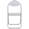 Cadeiras de jantar dobráveis 4 pcs couro artificial branco - Image 3