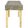 Banco 110cm vime Kubu natural e madeira mangueira maciça - Image 3