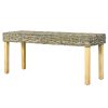 Banco 110cm vime Kubu natural e madeira mangueira maciça - Image 4