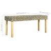 Banco 110cm vime Kubu natural e madeira mangueira maciça - Image 6
