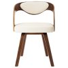 Cadeiras jantar 4 pcs madeira curvada e couro artificial creme - Image 2