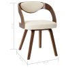 Cadeiras jantar 4 pcs madeira curvada e couro artificial creme - Image 6