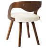 Cadeiras jantar 6 pcs madeira curvada e couro artificial creme - Image 4