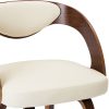 Cadeiras jantar 6 pcs madeira curvada e couro artificial creme - Image 5