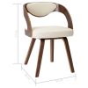 Cadeiras jantar 6 pcs madeira curvada e couro artificial creme - Image 6