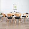 Cadeiras jantar 6 pcs madeira curvada e couro artificial preto