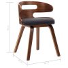 Cadeiras jantar 6 pcs madeira curvada e tecido cinzento-escuro - Image 6