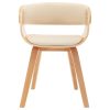 Cadeiras jantar 2 pcs madeira curvada e couro artificial creme - Image 2
