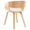 Cadeiras jantar 2 pcs madeira curvada e couro artificial creme - Image 4
