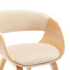 Cadeiras jantar 2 pcs madeira curvada e couro artificial creme - Image 5