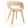 Cadeiras jantar 2 pcs madeira curvada e couro artificial creme - Image 6
