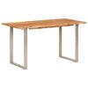 Mesa de jantar 140x70x76 cm madeira de acácia maciça
