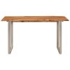 Mesa de jantar 140x70x76 cm madeira de acácia maciça - Image 2