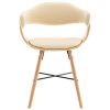 Cadeiras de jantar 4 pcs couro artificial creme madeira curvada - Image 4