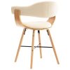 Cadeiras de jantar 4 pcs couro artificial creme madeira curvada - Image 6
