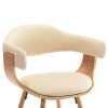 Cadeiras de jantar 4 pcs couro artificial creme madeira curvada - Image 7