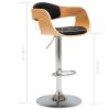 Bancos de bar 2 pcs madeira curvada e couro artificial preto - Image 9
