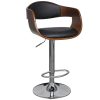 Bancos de bar 2 pcs madeira curvada e couro artificial preto - Image 2