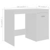Secretária 140x50x76 cm contraplacado branco - Image 8