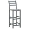 Bancos de bar 4 pcs madeira de acácia maciça cinzento - Image 2