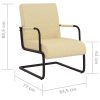 Cadeira cantilever em couro artificial cor creme - Image 8
